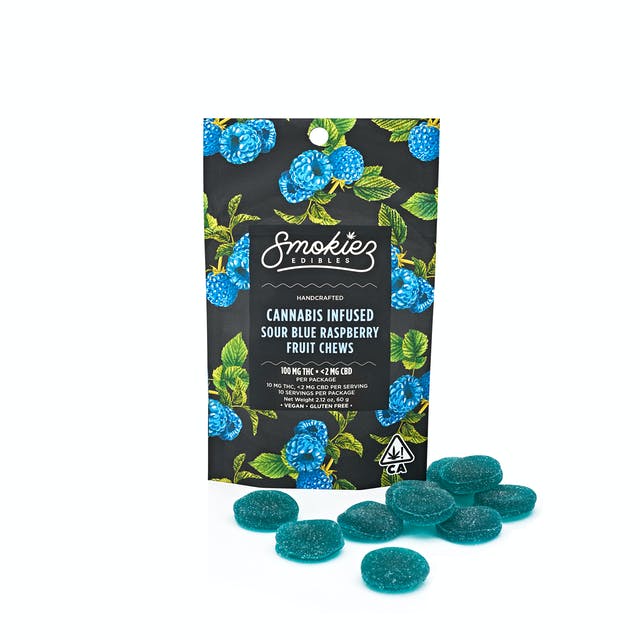 SMOKIEZ - Smokiez - Sour Blue Raspberry Indica 100MG